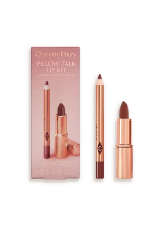 Charlotte Tilbury Mini Pillow Talk Deep Lip Kit - Matte Revolution Lipstick & Lip Cheat Lip Liner Set, Nude Berry - Image 1