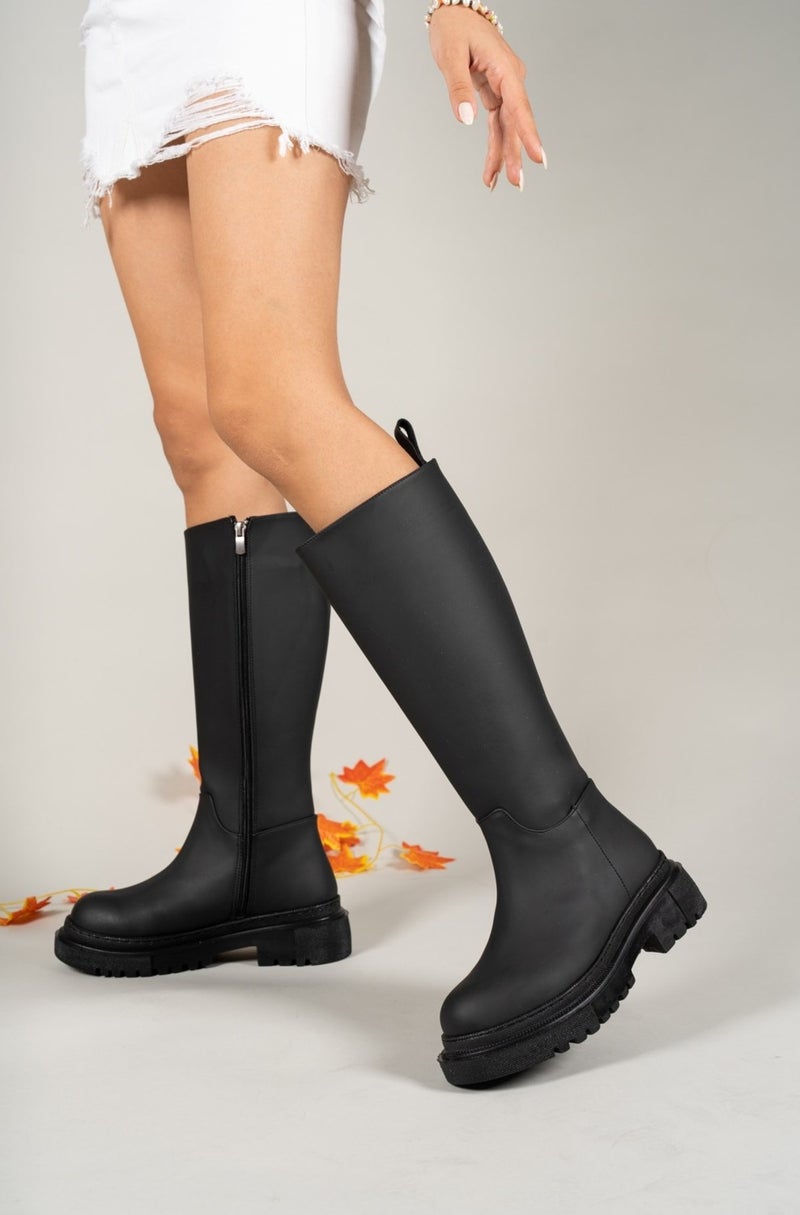 Riccon Extra Matte Black Women's Boots 0012360  - Image 1