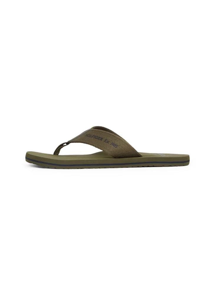 تومي هيلفيغر Monogram Detail Beach Flip Flops