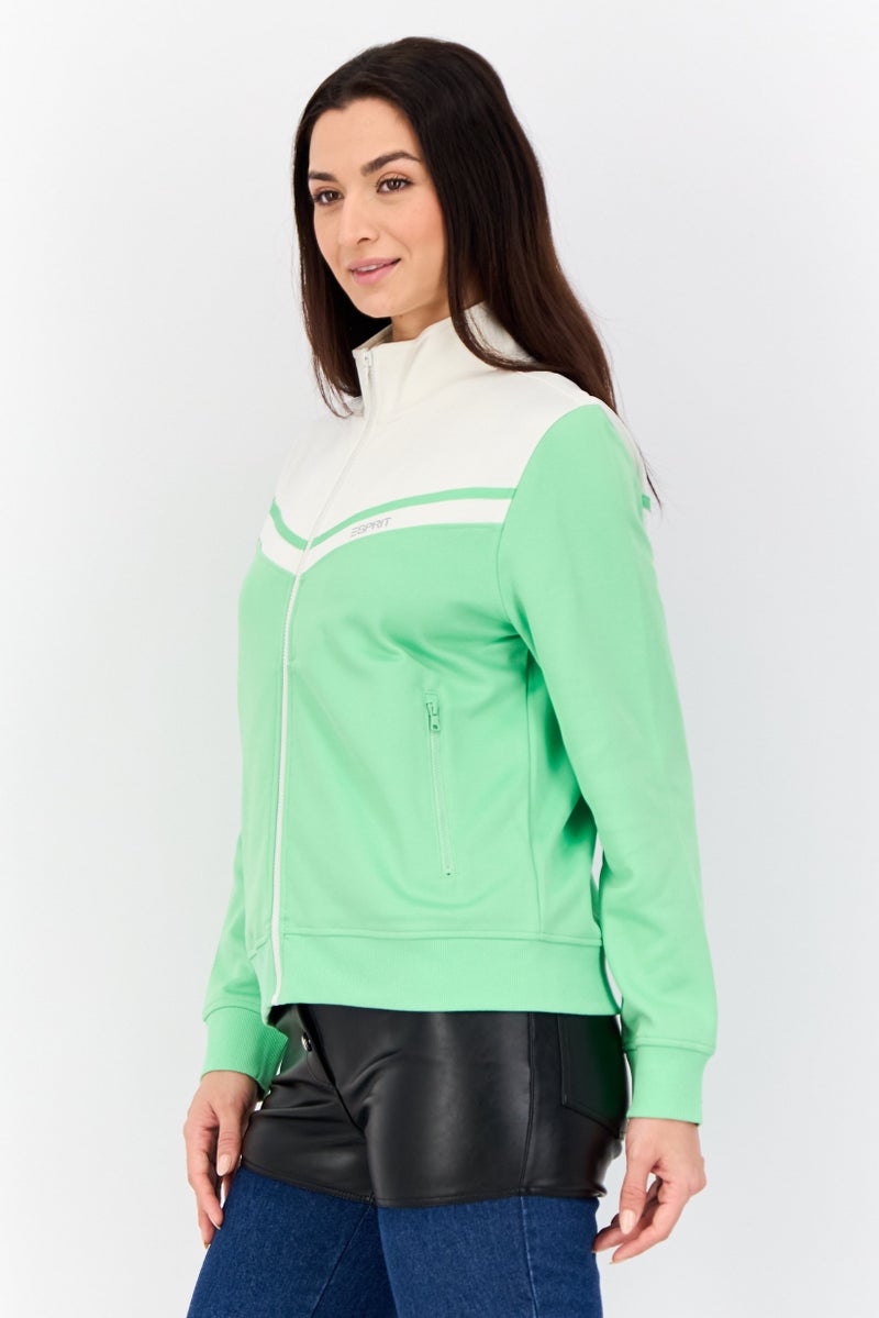 ESPRIT Women Brand Logo Jacket Shirt, Green  - Image 2