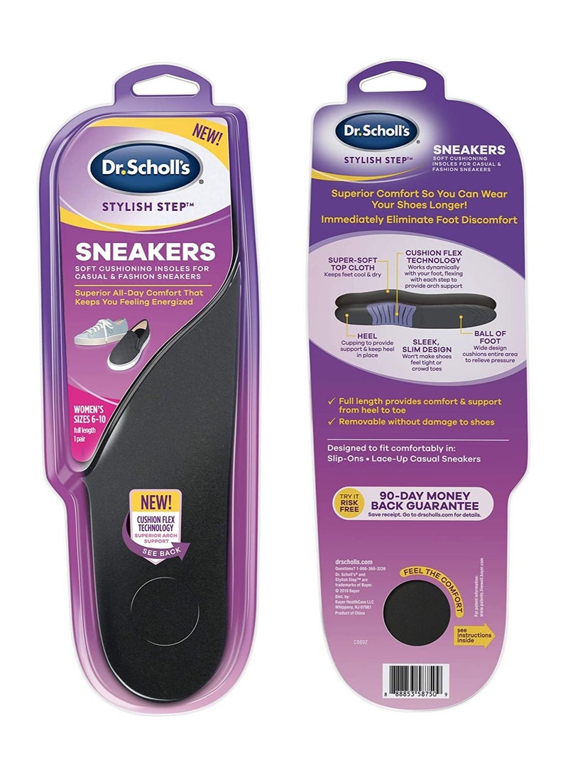 Dr. Scholl's Dr. Scholl's Soft Cushioning Insoles for Sneakers, Superior Shock Absorption and Cushioning (Women's Size 6-10)  - Image 2