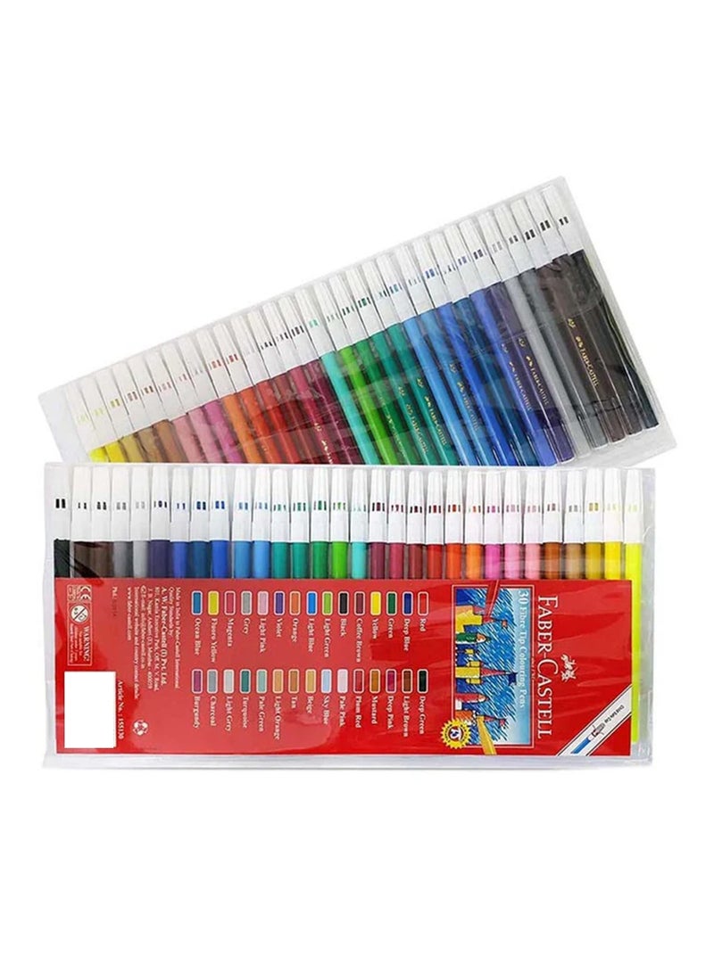 FABER-CASTELL 30-Piece Fibre Tip Colouring Pens Assorted Colours - Image 2