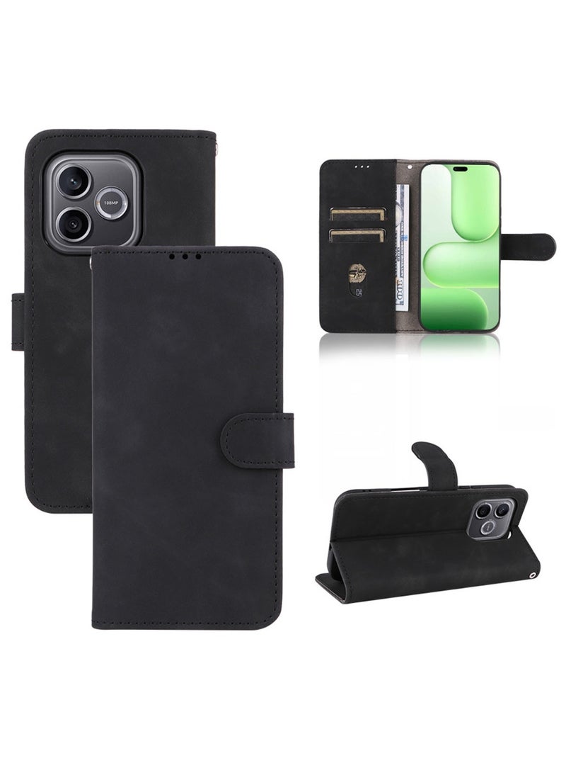 CoomBe for Honor 600 Lite PU Leather  Flip Phone Case, Phone Holder Case Compatible with Honor 600 Lite Phone Back Cover Black - Image 1