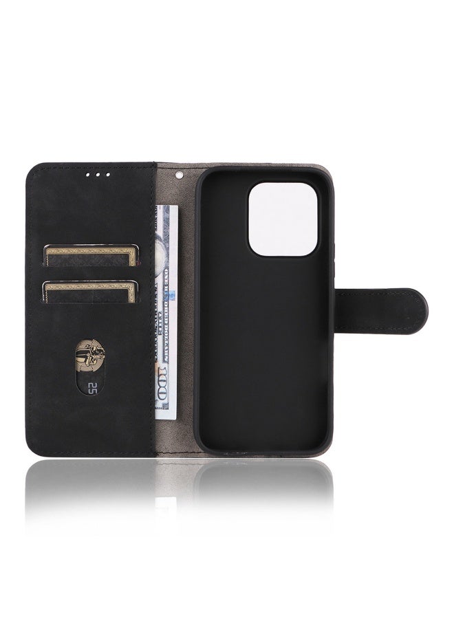 CoomBe for Honor 600 Lite PU Leather  Flip Phone Case, Phone Holder Case Compatible with Honor 600 Lite Phone Back Cover Black - Image 3