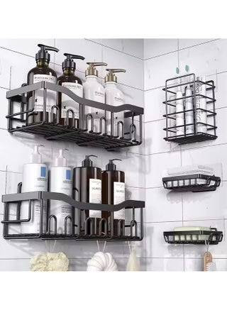 5-Pack Rustproof Shower Caddy Set – Carbon Steel Bathroom Organizer with Corner Shelves, Soap Rack & Adhesive Hooks for Wall Storage - pzsku/ZE5FE6E468133BFFD4382Z/45/1749623024/28e6aa77-176b-4aca-8fe0-0b06a8037d9d