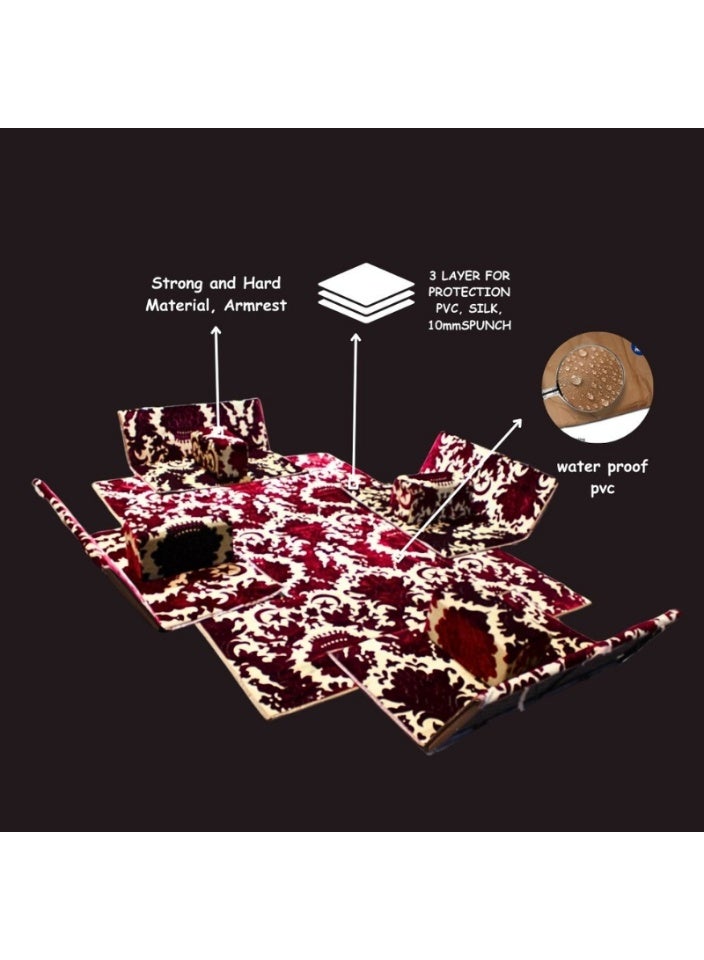 سمارت هوم طقم جلسة أرضية 9 قطع – فرشة أرضية مقاس 300×200 سم مع 4 كراسي أرضية مقاس 120 سم لشخصين و4 مراكي مريحة، جلسة عربية عصرية للمنزل والاستقبال - Image 4