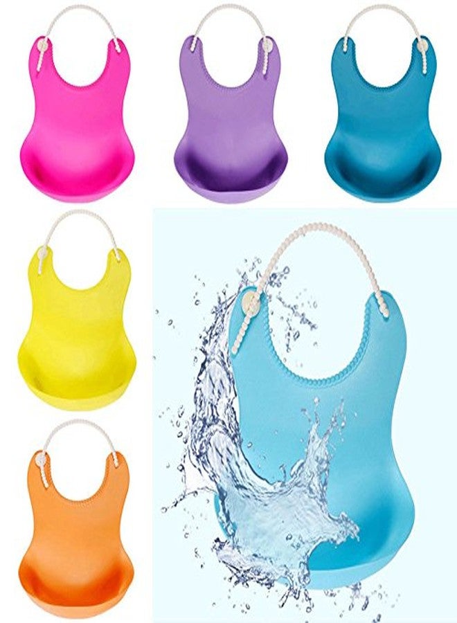 Alya The Cheeky Kidzz Newborn Cute Attractive Plain Solid Baby Button Bib Apron Waterproof With PVC Silicone Durable washable back For Feeding Toddlers/Infants Babies(0 Months+) (PACK OF 1, ORANGE) - Image 2
