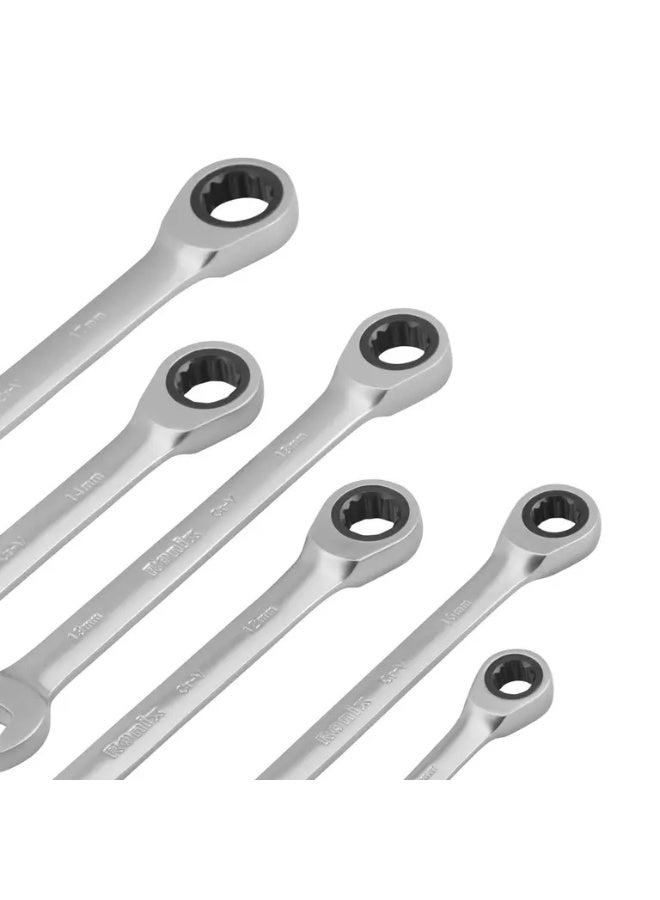 RONIX 6 Pcs Double Box Ratcheting Wrench Set 8-17mm, 72-Tooth, German Engineering #Ronix RH-2173 - Image 1