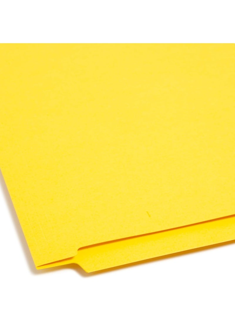 Smead Smead End Tab Fastener File Folder, Shelf-Master® Reinforced Straight-Cut Tab, 2 Fasteners, Letter Size, Yellow, 50 per Box (25940)  - Image 3