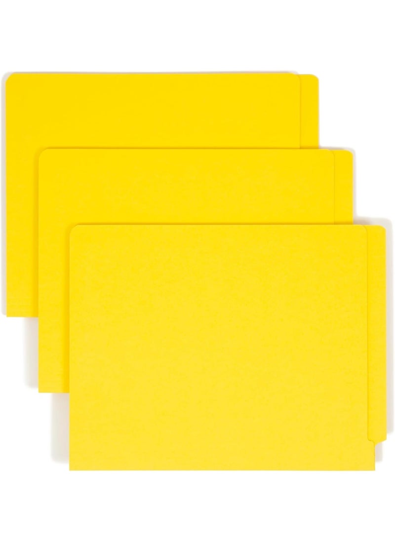 Smead Smead End Tab Fastener File Folder, Shelf-Master® Reinforced Straight-Cut Tab, 2 Fasteners, Letter Size, Yellow, 50 per Box (25940)  - Image 4