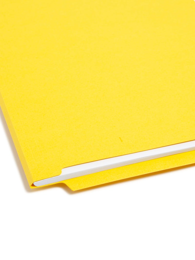 Smead End Tab Fastener File Folder, Shelf-MasterÂ® Reinforced Straight-Cut Tab, 2 Fasteners, Letter Size, Yellow, 50 per Box (25940) - Image 3