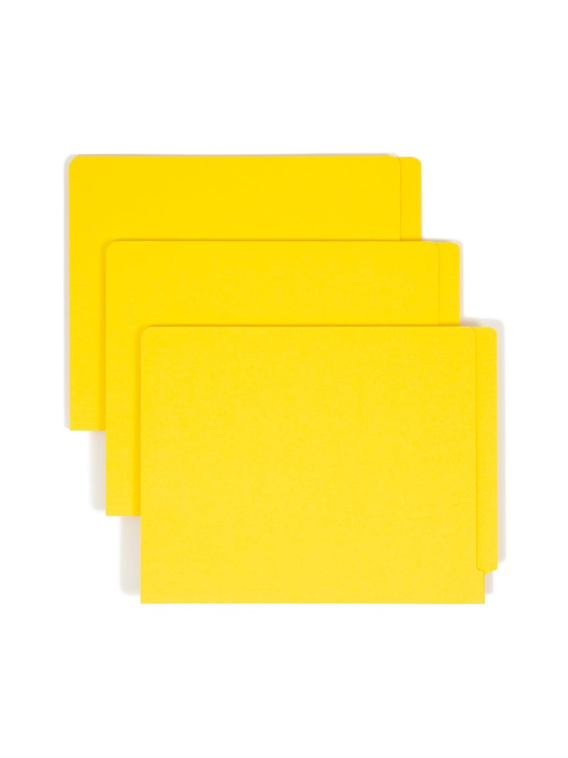 Smead End Tab Fastener File Folder, Shelf-MasterÂ® Reinforced Straight-Cut Tab, 2 Fasteners, Letter Size, Yellow, 50 per Box (25940) - Image 1