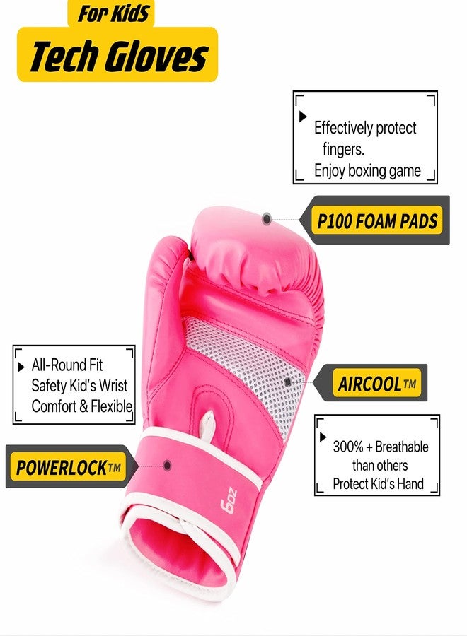 SAEEPABUL Kids Boxing Gloves for Boys and Girls, Boxing Gloves for Kids 3-15, Youth Boxing Training Gloves, Kid Sparring Punching Gloves for Punching Bag, Kickboxing, Muay Thai, MMA, Pink, 4oz - Image 3