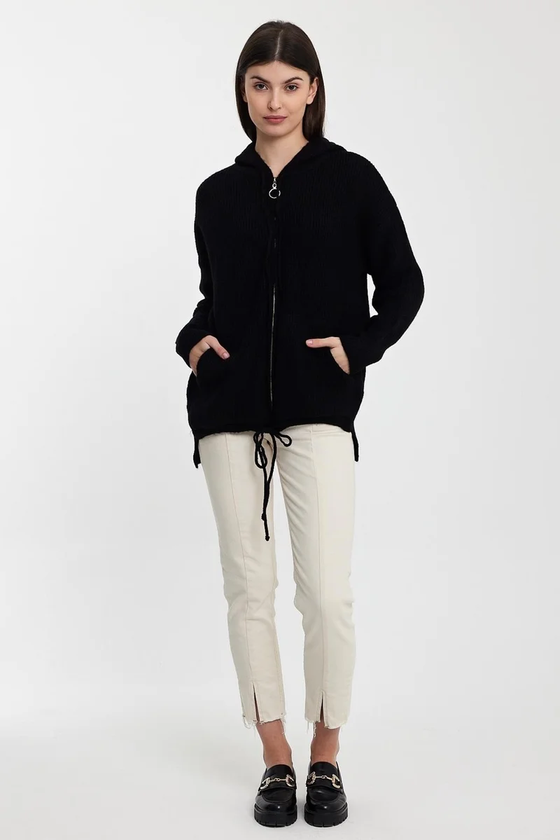 الكسندر جاردي Hooded Zippered Knitwear CARDIGAN(A92409-S)