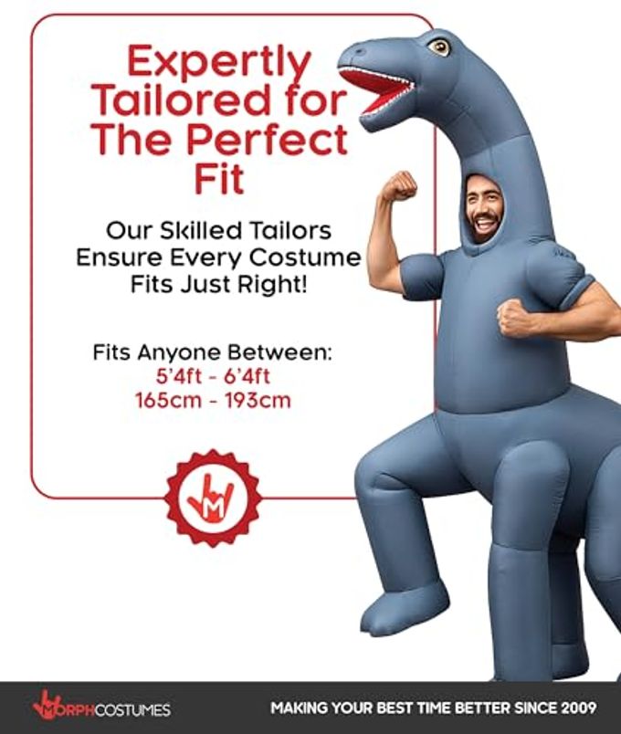 MORPH Diplodocus Inflatable Costume, Inflatable Dinosaur Costume Adult, Halloween Costumes Men - Image 3