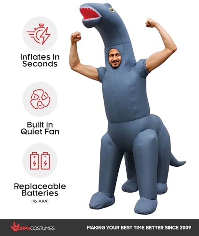 MORPH Diplodocus Inflatable Costume, Inflatable Dinosaur Costume Adult, Halloween Costumes Men - Image 5