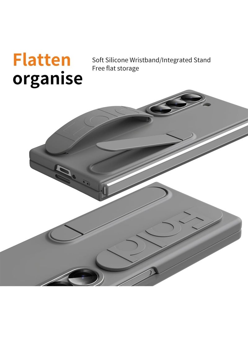 XIMAND جراب Ximand Samsung Galaxy Z Fold 7 Protect مع حامل سوار المعصم، شاشة مدمجة وحماية للعدسات، حماية كاملة للجسم من السقوط - Image 3