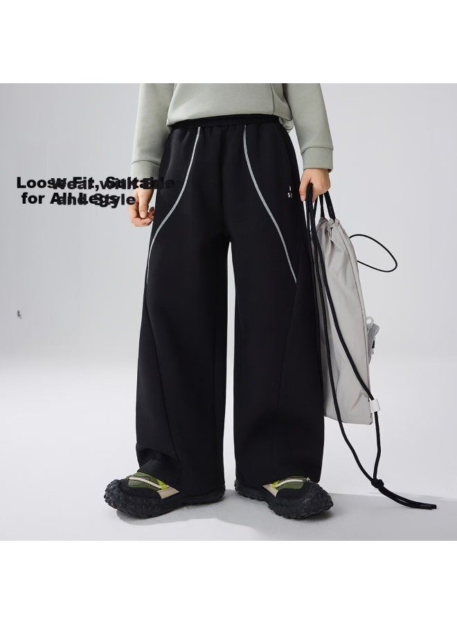 Ask Junior Kids Pants  Spring Boys Loose Wide-leg Elastic Knit Sports Casual Trousers - Image 1