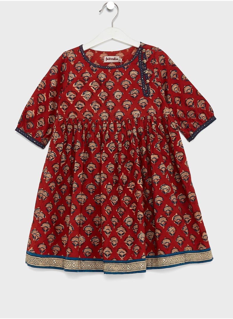 Fabindia - Youth Printed Churidar Set - Image 1