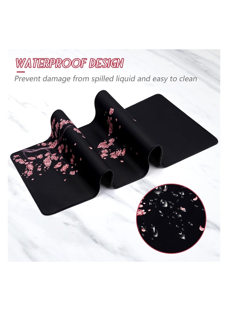 YUWLDD Mouse Pad Gaming Large Desk Pad (31.5 x 11.8 x0.12 inch) Washable Large Mouse Mat, Japanese Mouse Pad with Anti-Slip Rubber Base, Extended Mouse Pad...  - Image 4