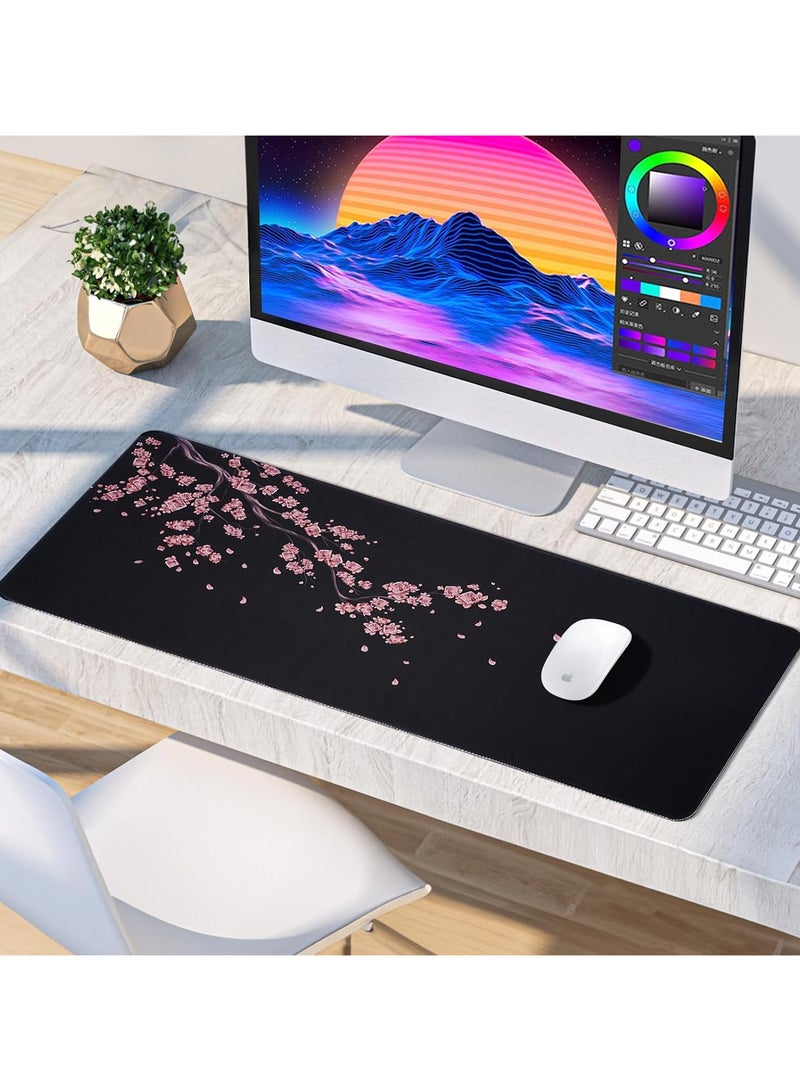 YUWLDD Mouse Pad Gaming Large Desk Pad (31.5 x 11.8 x0.12 inch) Washable Large Mouse Mat, Japanese Mouse Pad with Anti-Slip Rubber Base, Extended Mouse Pad...  - Image 2