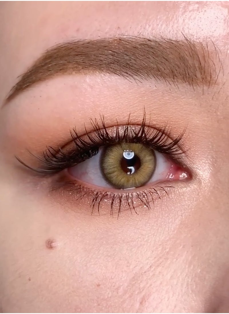Unibling - Unibling Sandy Twilight  Yearly Colored Contact Lenses, Unisex Cosmetic Contact Lenses, Enlargement Collection, Brown Lenses, With Case - Image 1