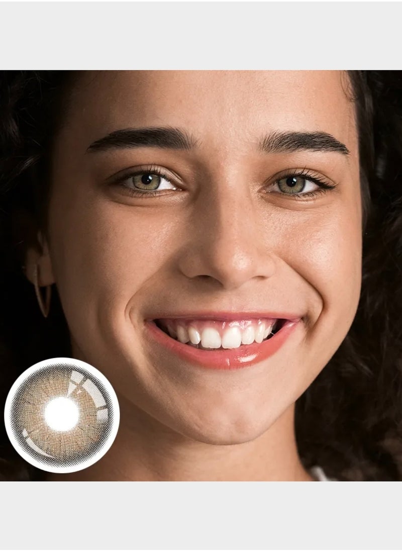 Unibling - Unibling Sandy Twilight  Yearly Colored Contact Lenses, Unisex Cosmetic Contact Lenses, Enlargement Collection, Brown Lenses, With Case - Image 1