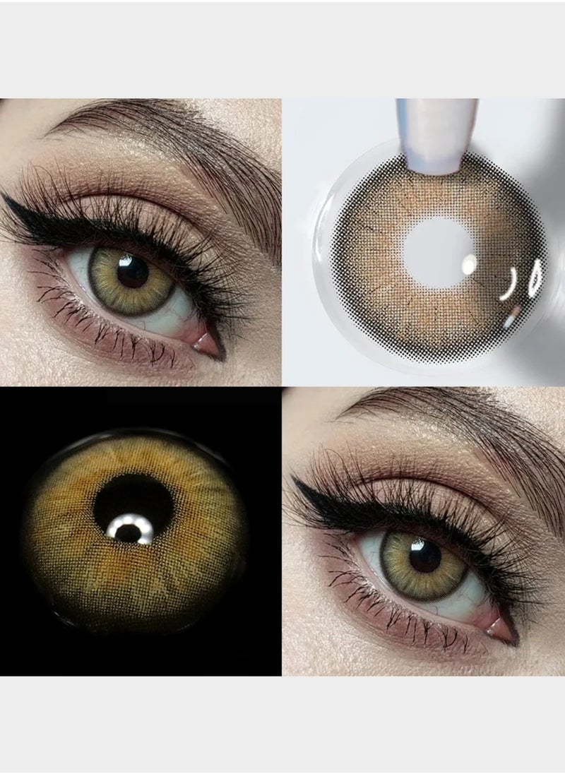 Unibling - Unibling Sandy Twilight  Yearly Colored Contact Lenses, Unisex Cosmetic Contact Lenses, Enlargement Collection, Brown Lenses, With Case - Image 1