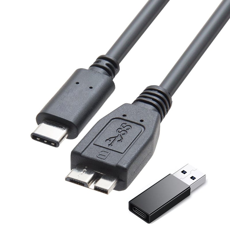 FRIGRAF 2IN1 External Hard Drive Cable 1.6FT,Super Speed Micro B 3.0 to USB C/A Cable, Compatible with WD,Toshiba,My Passport,Samsung,Seagate,MacBook Pro/Air, FORiPad/Tablet, iPhone15,Samsung Galaxy. - Image 1