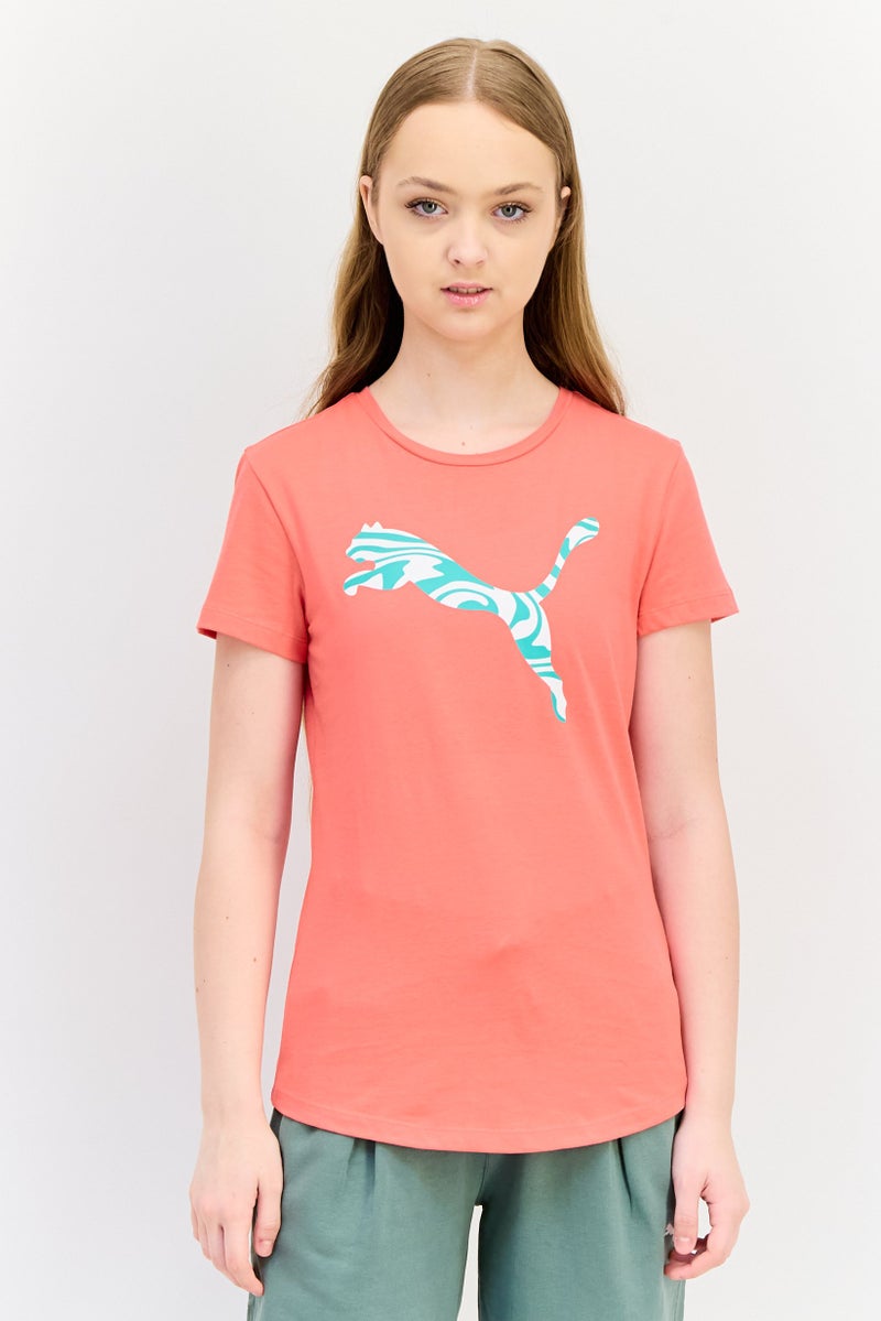 PUMA Women Sportswear Fit Short Sleeve Outdoor T-Shirt, Dark Peach - Image 1