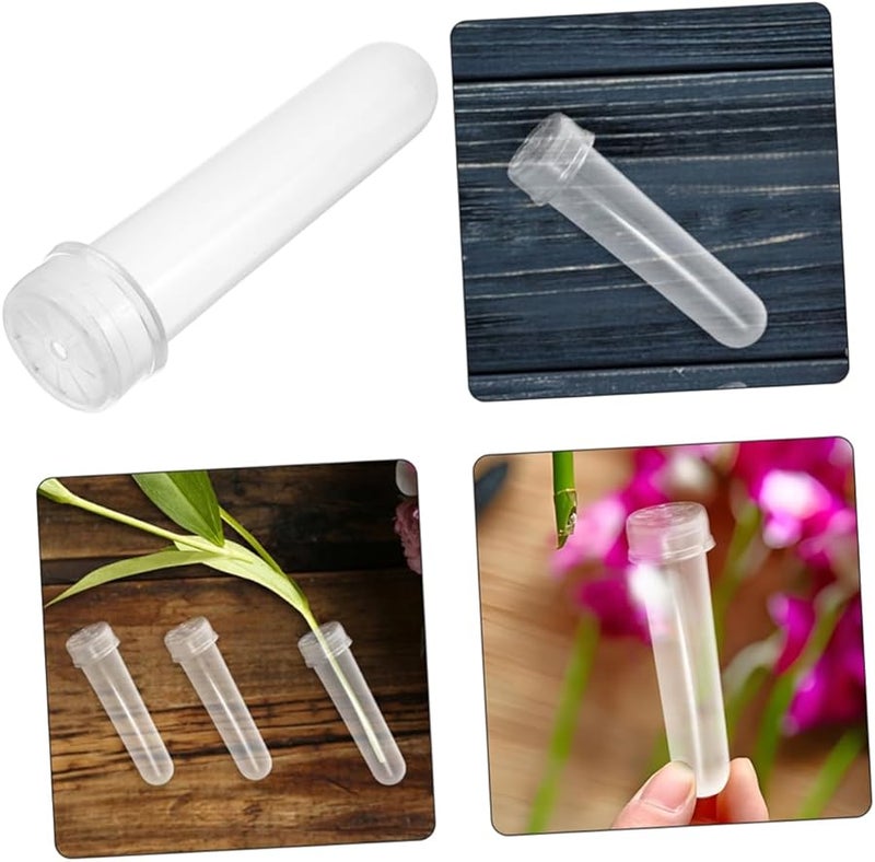 BESPORTBLE 20 حزمة أنابيب ماء الزهور البلاستيكية إمدادات تنسيق الزهور مع الأغطية - Image 4