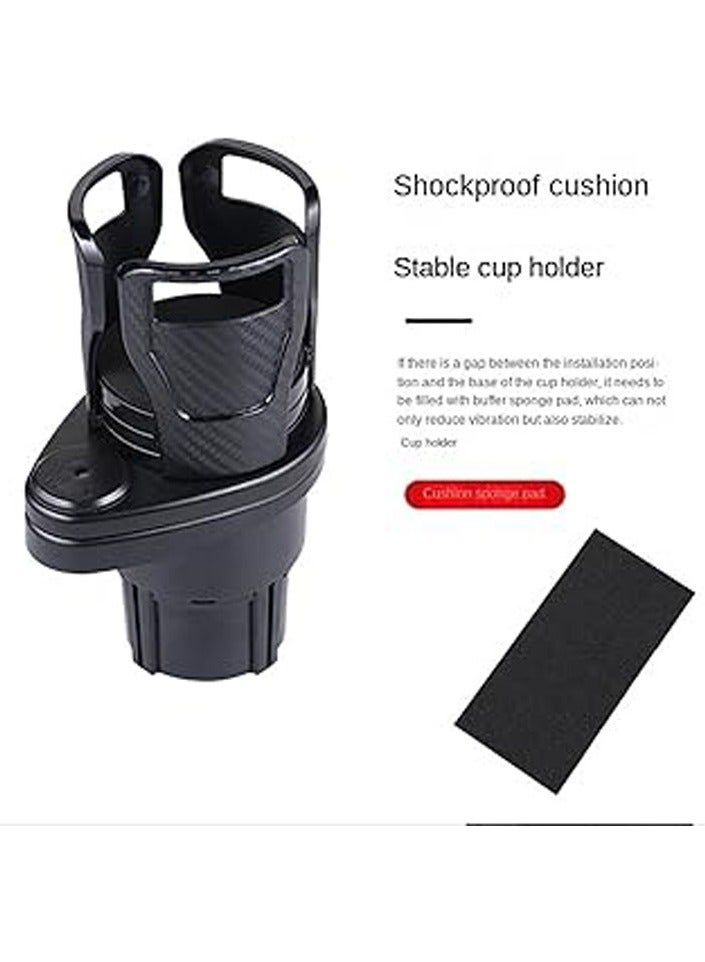 general Multi-Functional Car Water Cup Holder, One Point Two Double Layer Storage Type Rotary Car Water Cup Holder, 2 Suitable for Car Beverage Cup Holder Carbonfiberblack - Image 5