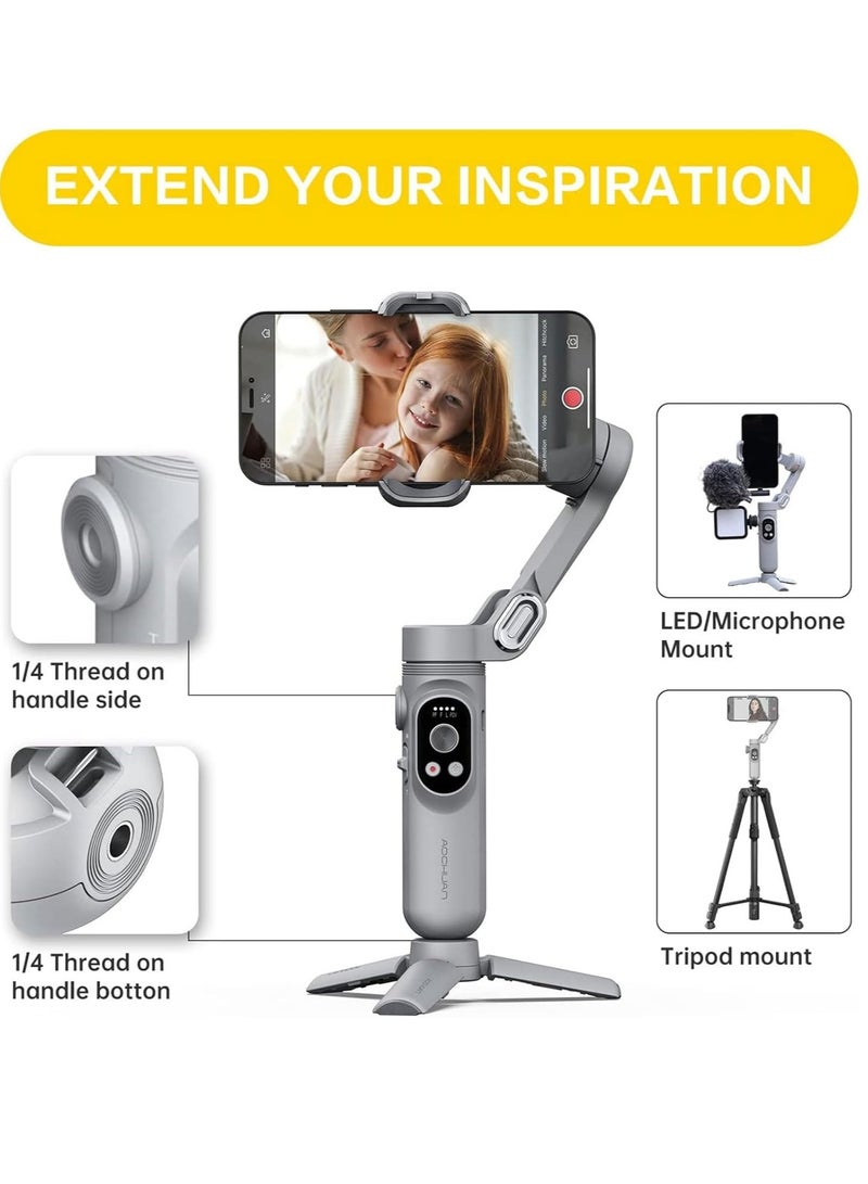 Gimbal Stabilizer Handheld Foldable 3-Axis Gimble for iPhone 15 14 13 Pro Max & Android Phone Stabilizer for Video Recording - Image 2