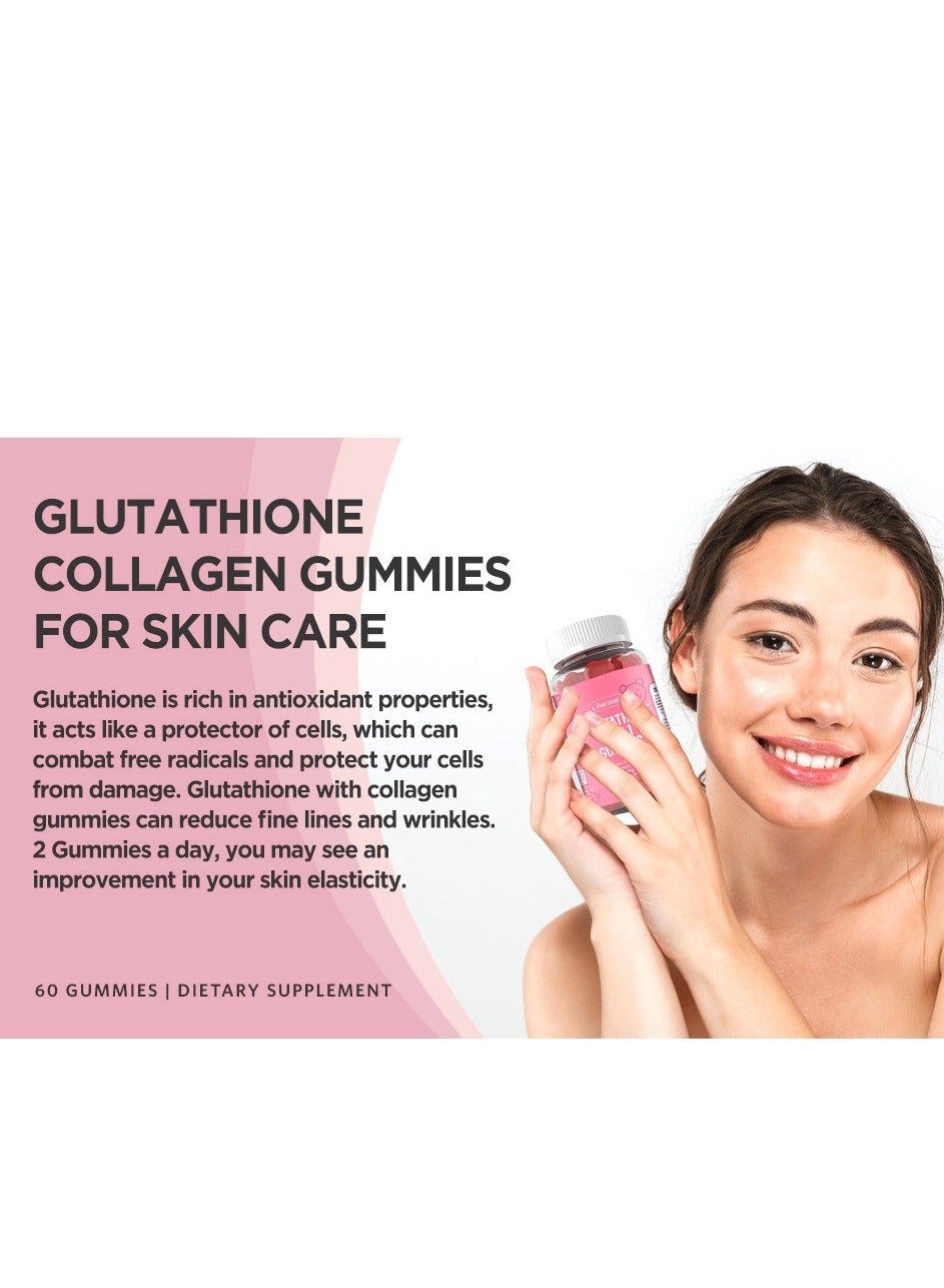 LINE ONE L-Glutathione 13 In 1 Gummies, L-Glutathione With Collagen Chewable Supplements For Skin Care,Anti-Aging, Whitening And Brightening, Dietary Supplements,60 Gummies | Best Price KSA