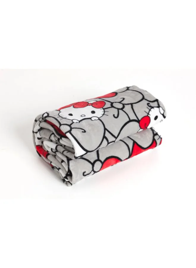 Kanguru Polyester Blanket With Sleeves and a Pocket - Deluxe Hello Kitty Print 140x180cm