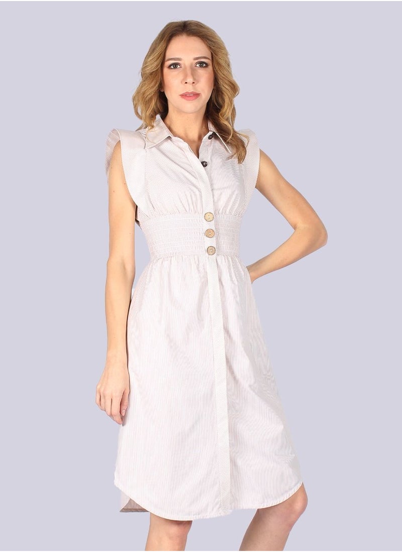 NIVA FASHION HOUSE - Haven Avenue Off White Midi Dress - Image 1