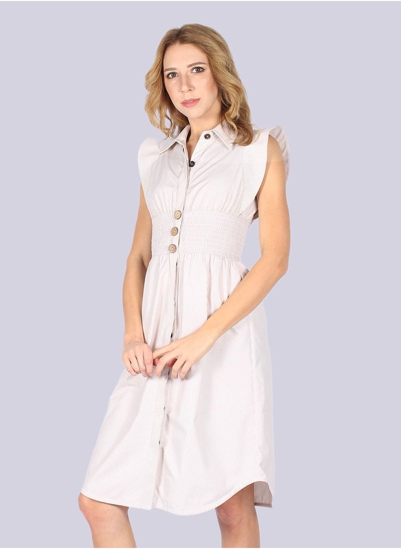 NIVA FASHION HOUSE - Haven Avenue Off White Midi Dress - Image 1