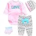 OYESY Reborn Baby Dolls Clothes Accessories Pink Outfit for 1722 Inch Reborn Newborn Baby Clothing Set Super Cute Bear Love 4pcs Set - Image 2