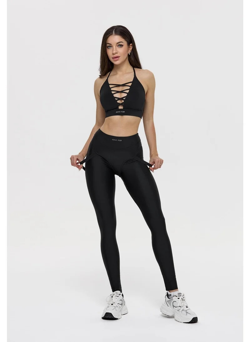 Bona Fide Bona Fide X Top Black Tummy Control Sports Bra for Women for Women | Best Price UAE