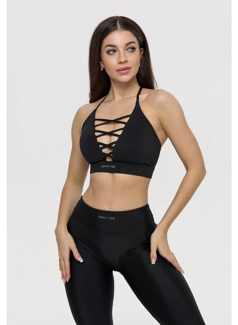 Bona Fide Bona Fide X Top Black Tummy Control Sports Bra for Women for Women | Best Price UAE