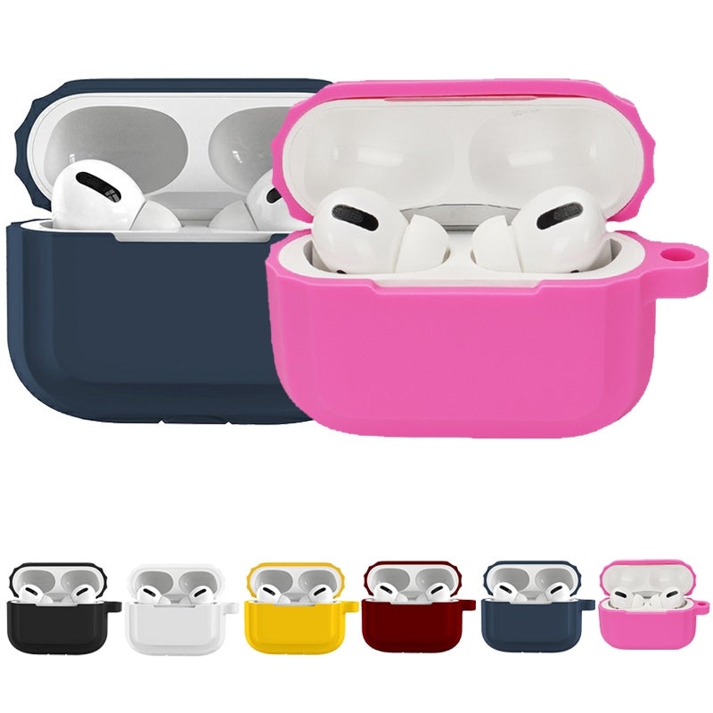 Bluetooth Earphone Soft Silicone Case For AirPods Pro (Rose Red)