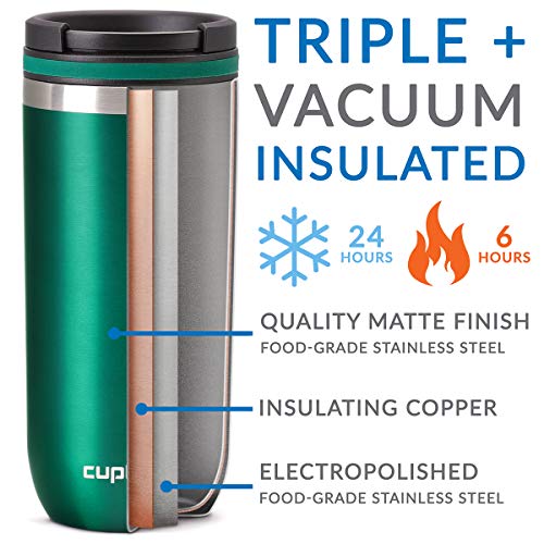 Cupture TWIST-TOP Vacuum-Insulated Stainless Steel Travel Mug, 16 oz, Winter White - Image 5