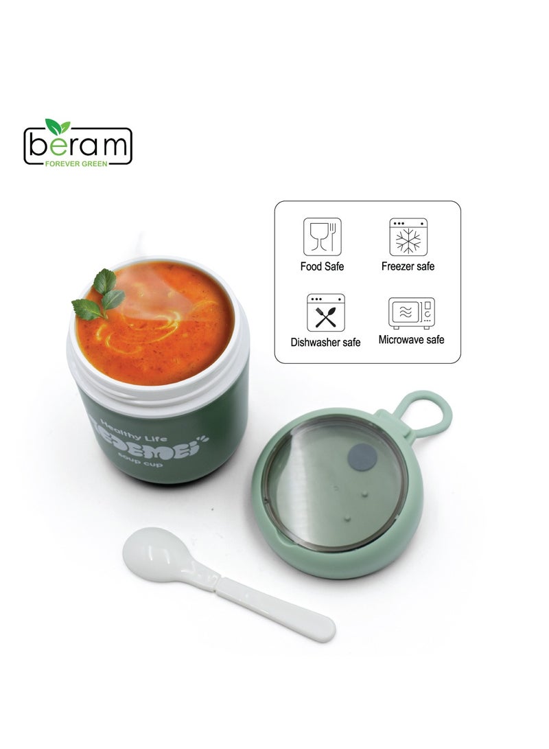 Beram Wheat Straw Soup Box, 510ml, Soup Bowls, Compartment Containers, Tiffins for Daily Use, Reusable Lunch Bags, Leak Proof, With Cutlery - Image 3