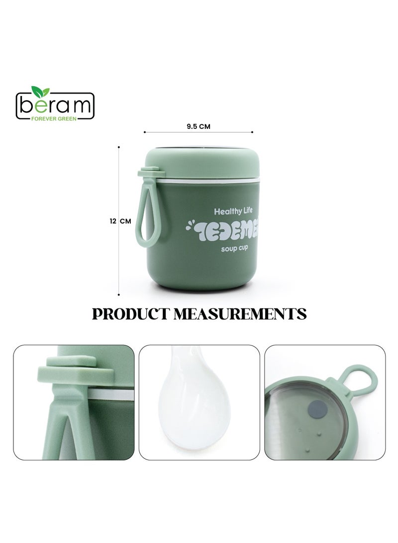 Beram Wheat Straw Soup Box, 510ml, Soup Bowls, Compartment Containers, Tiffins for Daily Use, Reusable Lunch Bags, Leak Proof, With Cutlery - Image 4