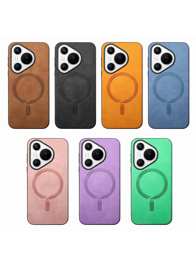S-TOP Case For Huawei Mate 70 Solid Color Retro Magsafe PU Back Cover Phone Case - Image 5