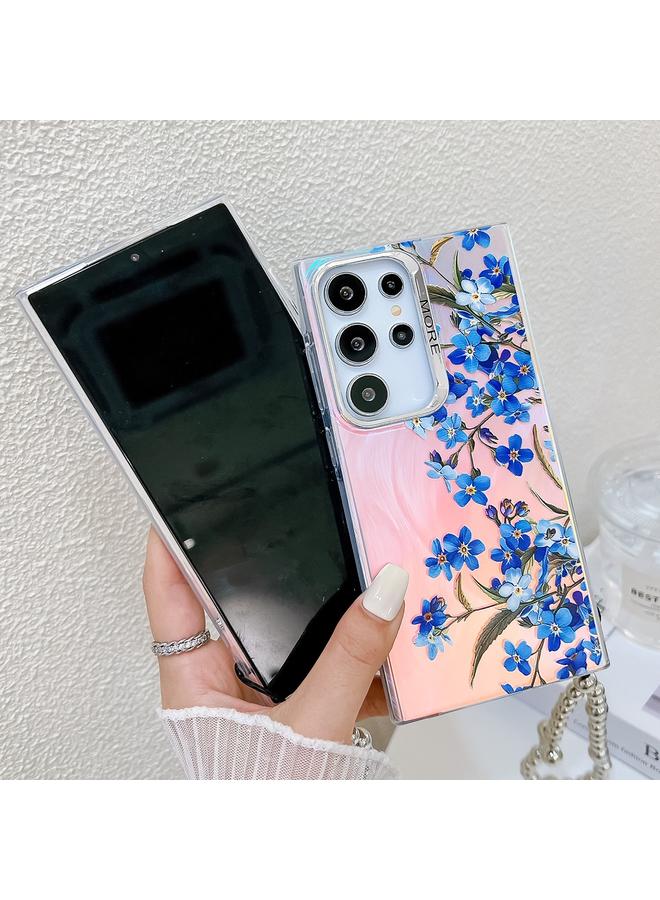 اس-توب جراب لهاتف Samsung Galaxy A54 5G، جراب هاتف مطلي بالكهرباء ومزين بزهرة ليزر مع حزام معصم - Image 3