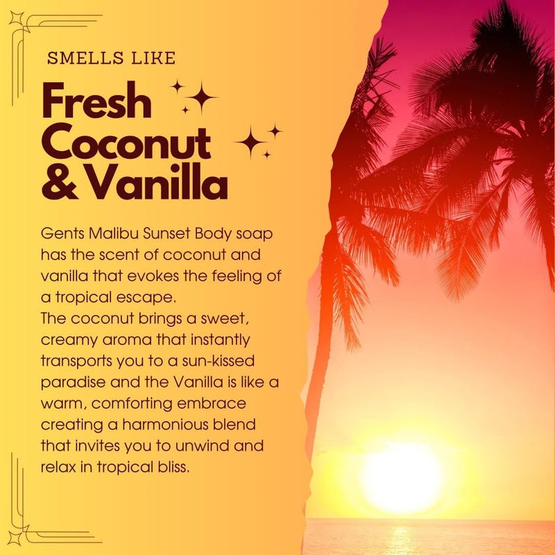 GBS Gents Variety Mens Body Soaps Moisturizing Bar Soap for Men Smell Fresh and Clean Washing Hands Body All Skin Types for Bath and Shower Royal Beehive Malibu Sunset Sandalwood Spice - Image 3