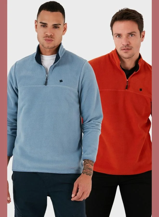 Buratti Buratti Slim Fit Anti-Pilling Non-Pilling Bato Collar Raised 2-Pack Polar Men's POLAR 5906001S2