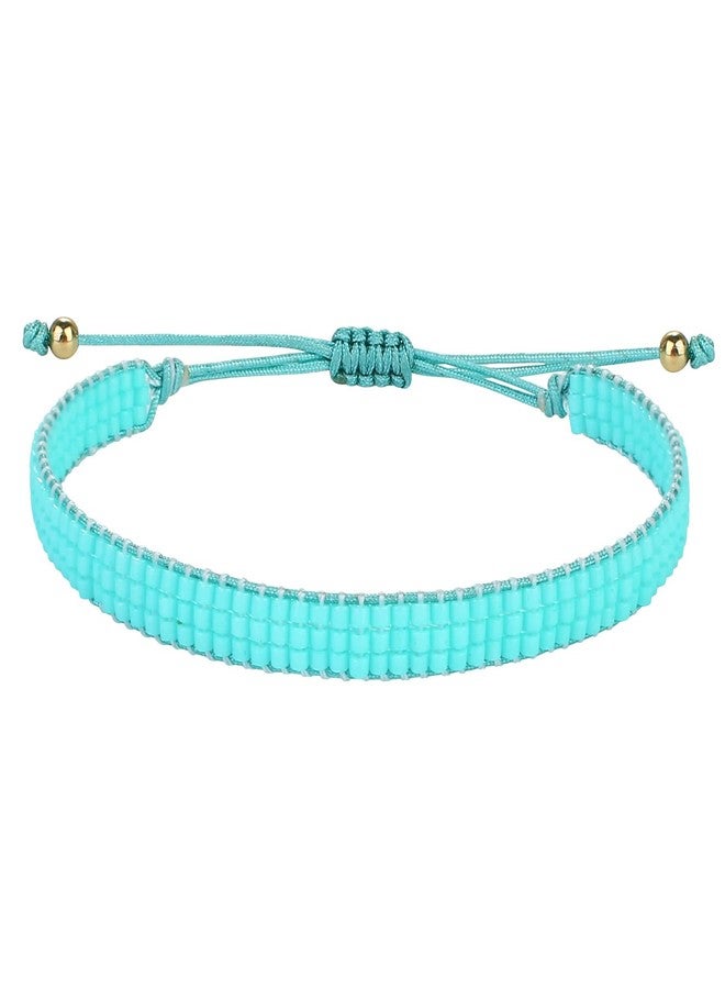 KELITCH Miyuki Seed Bead Bracelets Pure Color Bangle Bracelets Handmade Braided Friendship Wrap Bracelet for Women - Green - Image 1