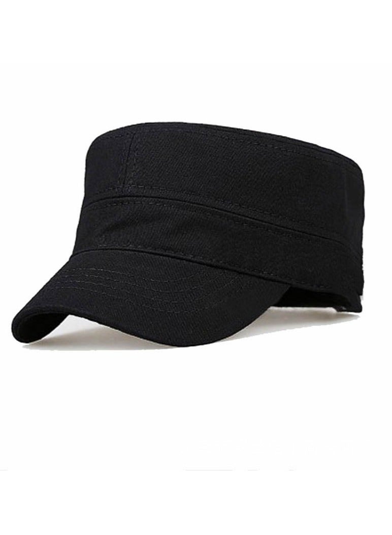 Men Outdoor Flat Top Hat Black